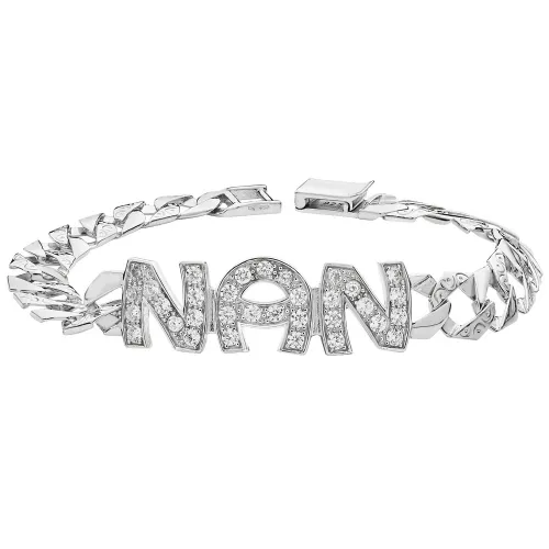 Silver Ladies' Cz Nan Bracelet 12.2g